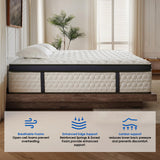 KauRelax King Size Mattress,12 Inch Hybrid King Mattress in a Box,Medium Firm,Gel Memory Foam and Pocket Springs,Pressure Relief,100-Night Trial,CertiPUR-US Certified KauRelax