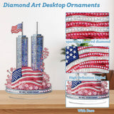 MAXBYE Twin Towers Tabletop Diamond Art Painting Kit, DIY 5D Diamond Painting Kits, Special Shaped Diamond Desktop Ornament, Home Stand Up Gem Painting Sculpture Craft Kit, Diamond Art Statues MAXBYE