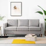 Mellow HANA Modern Linen Fabric Loveseat / Sofa / Couch with Armrest Pockets, Heather Grey Mellow