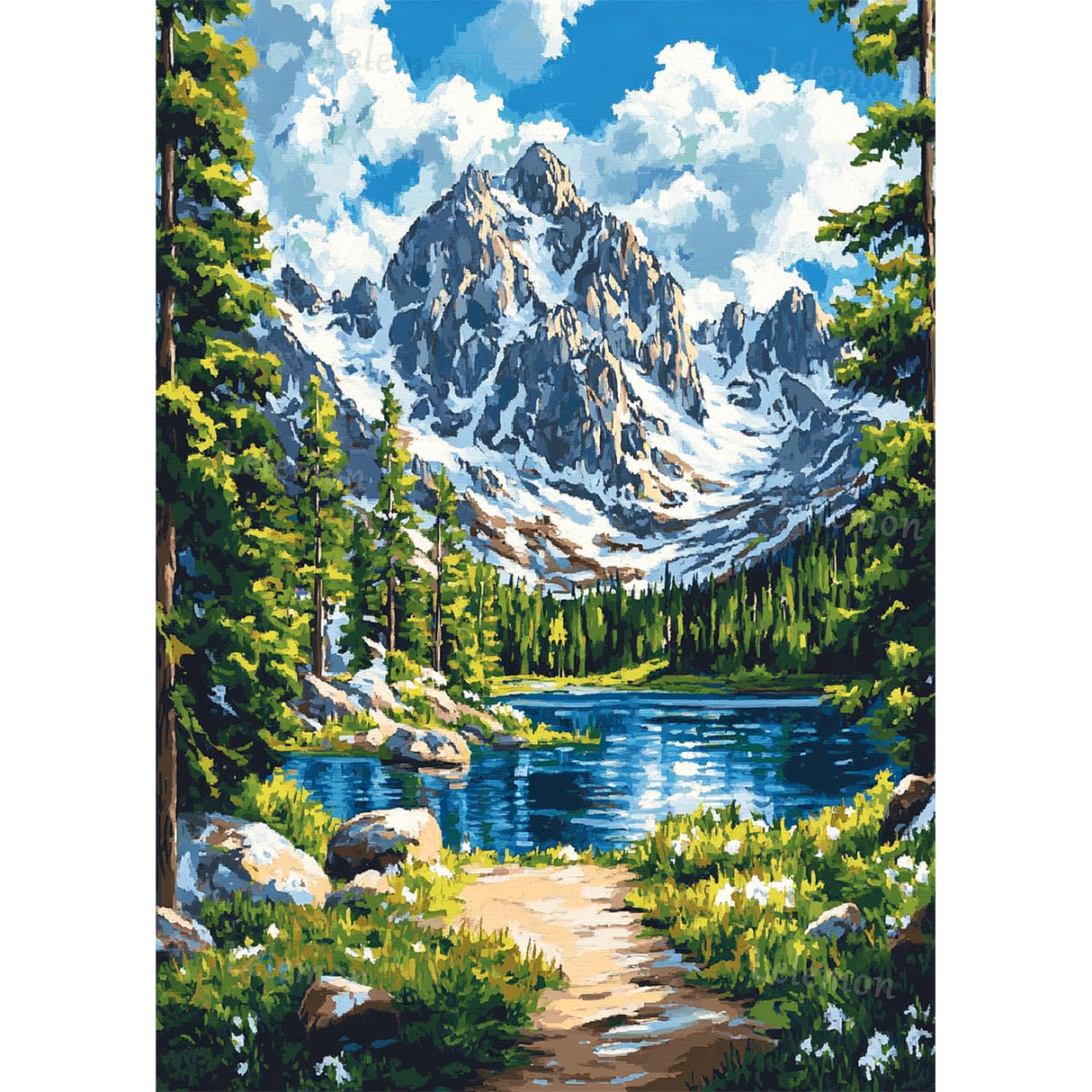LELEMON Diamond Art Kits for Adults,Diamond Painting Kits for Adults,Rocky Mountain National Park 5d Diamond Painting Kit with Diamond Art Accessories for Home Wall Decor 12 x 16inch LELEMON