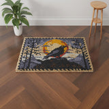 Black Raven Moon Latch Hook Rectangle Rug Kits for Adults Needle Crochet Yarn Embroidery Carpet Hook and Latch Kit Floor Mat Tapestry Christmas Home Decoration 52x38cm(9) Generic