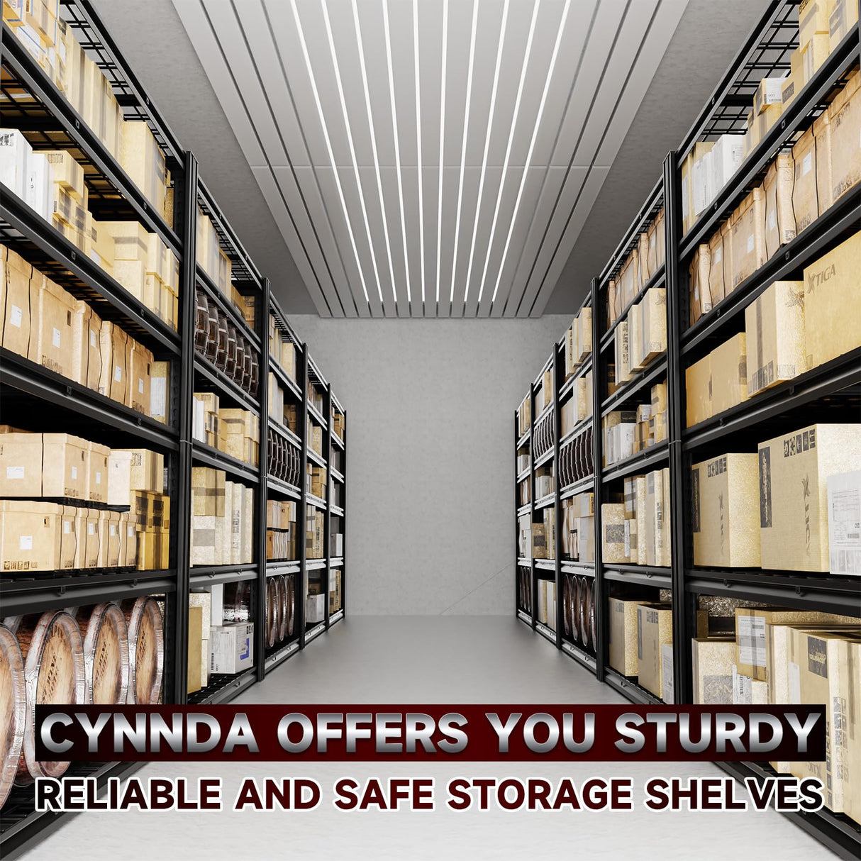 CYNNDA 6-Tier 55" W x 24" D x 84" H Industrial Shelving Heavy Duty Garage Storage Metal Shelves Adjustable 3500LBS Warehouse Garage Basement Commercial Shelf CYNNDA