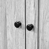 HOMCOM 63.5" Kitchen Buffet with Hutch, Pantry Storage Cabinet with 4 Shelves, Drawers, Framed Glass Doors, Open Microwave Countertop, Ash Grey HOMCOM