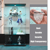 nifoti 4-Shelf Glass Display Cabinet with LED Lights and Lock,Curio Cabinets Display Case with 2 Door,Tempered Glass Collection Display Showcase for Living Room,Exhibition Hall 64.7"x 32"x 14.4" Black nifoti