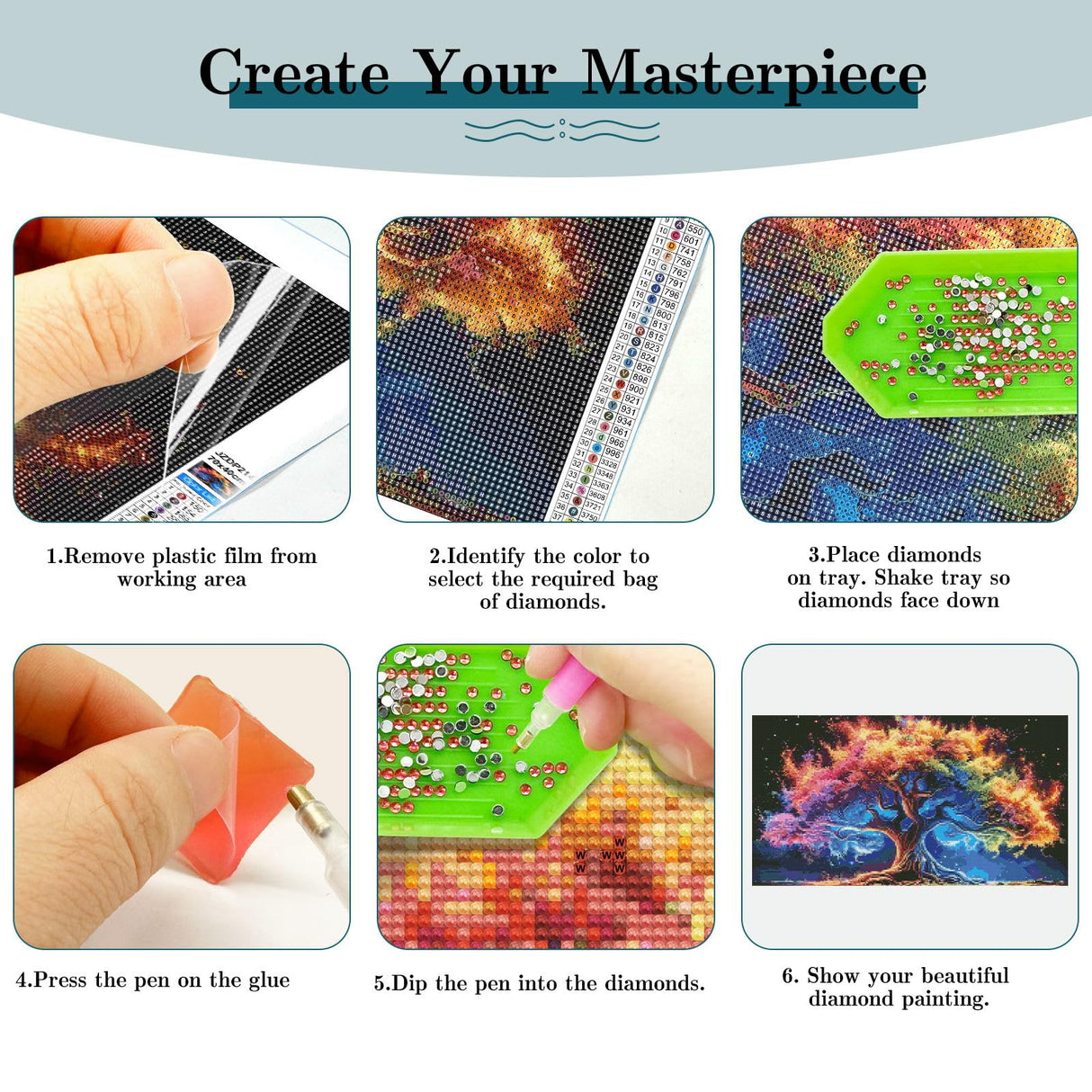 JOOZ Large Diamond Art Kits for Adults - Tree of Life Diamond Painting Kits for Adults, DIY Full Drill Tree of Life Diamond Art Painting, Gem Painting Kit for Wall Decor 27.5 X 15.7 Inch JOOZ