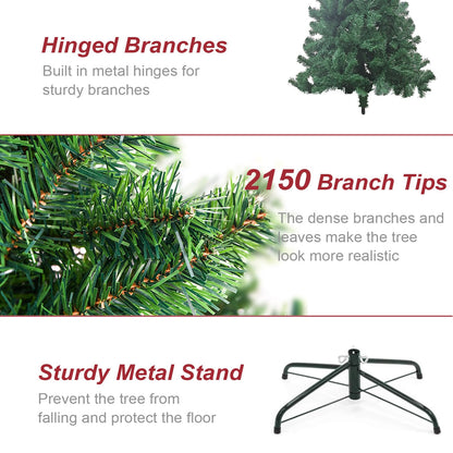 BESTHLS 10 FT Christmas Tree Artificial Pine Tree for Holiday Outdoor Indoor Decoration with Metal Stand and 2150 Branch Tips