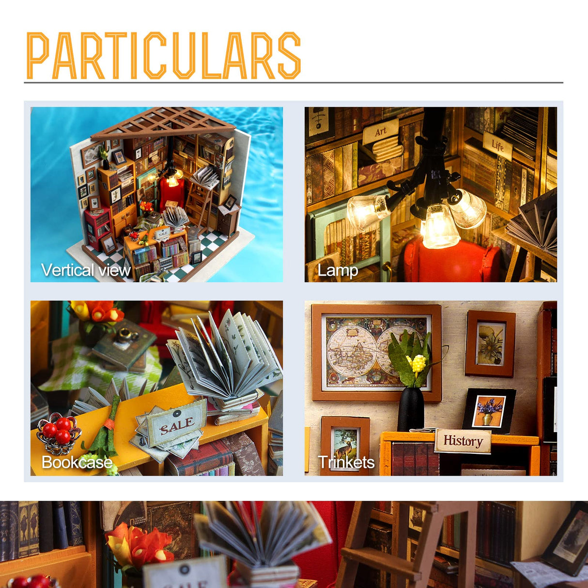 DIY Miniature Dollhouse Greenhouse Building Room Kit, Wooden Diorama Book Nook House Kits Build Crafts for Adults, Mini Street Tiny Library House Making Kit 1:24 Scale Insgen