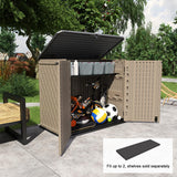 KINYING Outdoor Storage Shed - Horizontal Storage Cabinet Waterproof for Garden, Patio, Backyard, Storage Box for Easy Storage of Garbage Cans, Tools, Lawn Mower, 26 Cubic Feet,Dark Brown KINYING