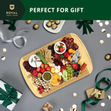 ROYAL CRAFT WOOD Bamboo Cutting Boards for Kitchen, Wood Chopping Boards with Juice Groove, Wooden Cutting Board for Vegetables, Fruit and Cheese Charcuterie Serving Tray XL, 18" x 12" ROYAL CRAFT WOOD