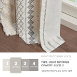 INK+IVY Boho Curtains for Bedroom & Living Room, 100% Cotton Tufted Chenille Stripe Modern Farmhouse Curtains, Light Filtering Drapes, 50" x 95", Ivory INK+IVY