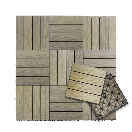 NewTechWood UltraShield Naturale 1 ft. x 1 ft. Quick Deck Outdoor Composite Deck Tile in Roman Antique (10 sq. ft. per Box) NewTechWood