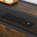 Bellemave Queen Size Bed Frame with Charging, Queen Size Bed Frame with Headboard and Charging Station, Brown Platform Bed Frame with Led Lightstation, No Box Spring Needed, (Queen,Rustic Brown) Bellemave