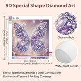 Aestalrcus Butterfly Diamond Art Kits for Adults, Butterfly Special Shape Diamond Painting Kits for Adults, DIY Gem Art Crystal Rhinestones for Gift Home Wall Decor 12x12 Inch Aestalrcus