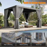 Jolydale Louvered Pergola 10' x 12' Outdoor Aluminum Pergola with Adjustable Top for Decks, Gardens and Backyards, Gray Jolydale