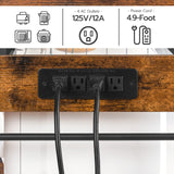 HOOBRO Rustic Brown Bakers Rack with Power Outlet and Storage Solutions HOOBRO