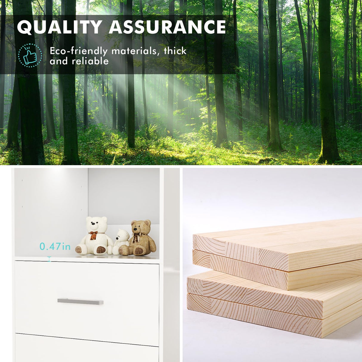 PatioPerk Closet System with Drawers, 8FT Walk in Closets Organizer with 3 Shelving Towers, 96" Wooden Storage Systems with Hanging Pods, Built-in Garment Rack for Bedroom PatioPerk