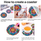 CAMOYAI 8 pcs Mandala Diamond Art Coasters Kits with Holder, Stained Glass Flowers Diamond Painting Coasters for Adults Beginners,Diamond Art Painting Kits for Gift CAMOYAI