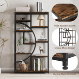 ChicHabitat Bookshelf 9 Tier Tall Wooden Bookcase Shelf Furniture, Standing Book Storage for Bedroom, Living Room and Home Office, Rustic Brown ChicHabitat