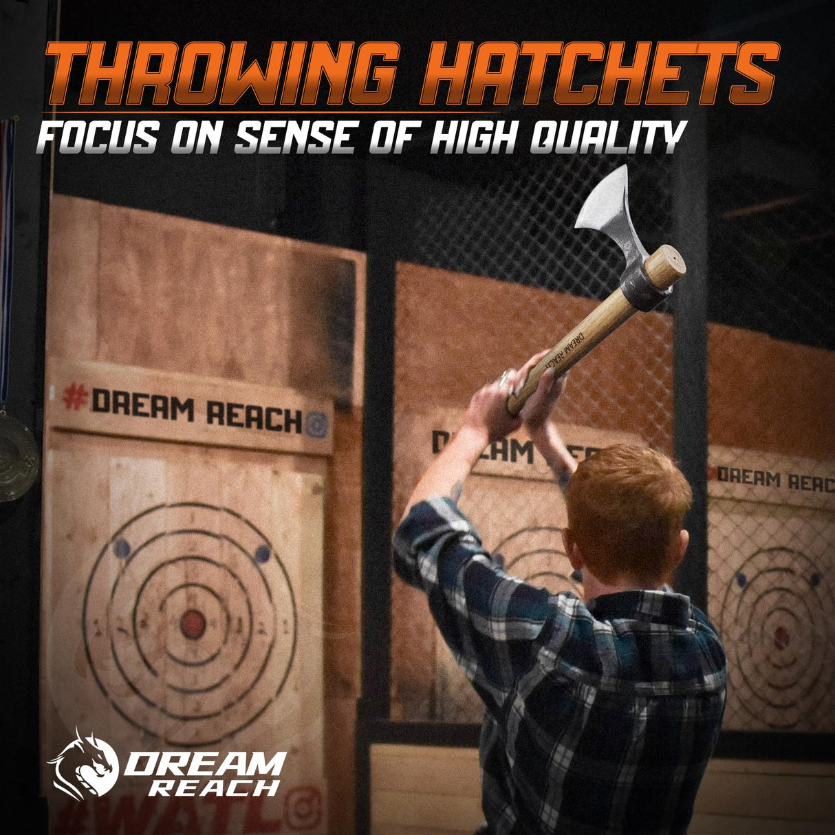 Dream Reach Throwing Axes 2 Pack, Professional 15" Throwing Tomahawk Axe Throwing Game for Backyard, High Carbon Steel Detachable Throwing Hatchet Set for Adults for Competition and Recreation Dream Reach