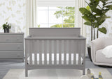 Delta Children Fancy 4-in-1 Convertible Baby Crib - Greenguard Gold Certified, Grey Delta Children