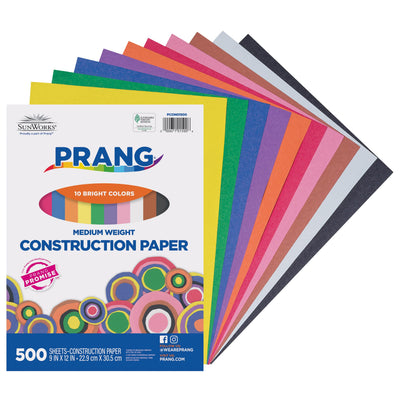 Prang (Formerly SunWorks) Construction Paper, 10 Assorted Colors, 9" x 12", 500 Sheets