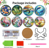 Meothan 8 Pcs Diamond Art Coasters Kits for Adults with Holder Cork Pads, Diamond Dots Art Painting Coasters Crafts Kit for Home Office Decor (Different Animals) Meothan