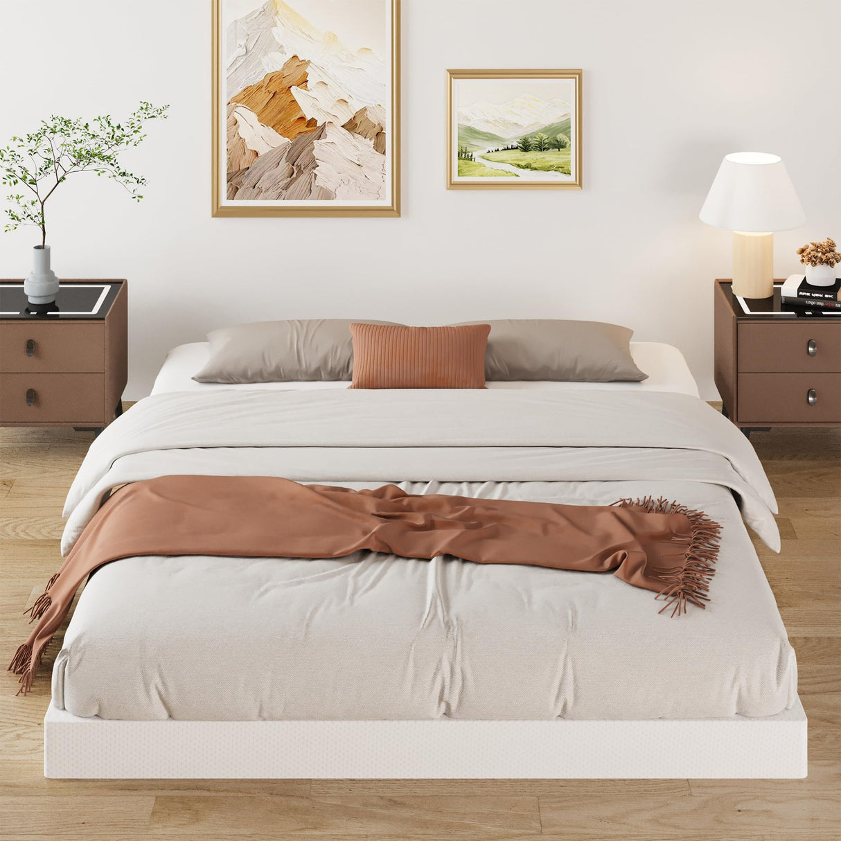 Lutown-Teen 3 Inch Full Size Box Spring Low Profile, Heavy Duty Metal Box Spring Full Bed Base with Fabric Cover, Mattress Foundation, Noise Free, Easy Assembly Lutown-Teen