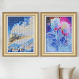 xingyangyuanfei Rose and Train Diamond Painting Kits for Adults, 2-Piece 5D Full Drill Diamond Art, 12x16 Inch Home Wall Decor xingyangyuanfei