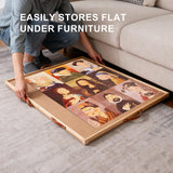 USEFULTEK 1500 Pieces Rotating Puzzle Board with 6 Drawers & Cover, 27"x35" Portable Wooden Jigsaw Puzzle Table for Adults, Lazy Susan Spinning Puzzle Board w/h 2 Large, 4 Small Drawers for Gift USEFULTEK