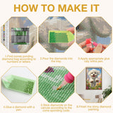MEIYUDA Dog Diamond Art Kits for Adults, 5D Cute White Doggy Diamond Art Kits for Beginners, DIY Round Full Drill Diamond Gem Art with Painting Tools for Home Wall Decor 12x16 Inch MEIYUDA