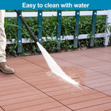 Spurtar Deck Tiles Interlocking Outdoor All Weather, 36 Pack (11.3"x11.3") 31.68 sqft, Plastic Interlocking Deck Tiles All Weather Use, Patio Floor Decking Tiles for Balcony Backyard, Brown Spurtar