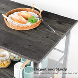 HOOBRO Kitchen Island with Storage,Industrial Kitchen Island on Wheels and Side Enclosures, 3 Tier Kitchen Cart with Large Workstation, Stable, Easy Assembly, Charcoal Gray and Black BC03ZD01 HOOBRO