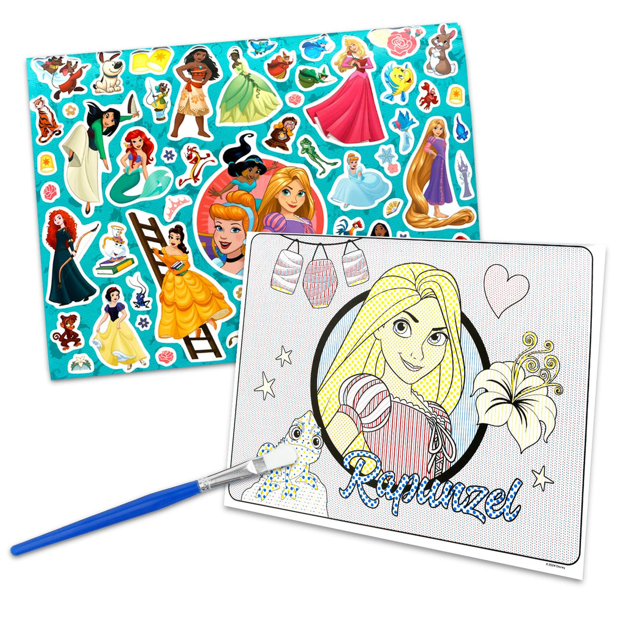 Disney Princess Paint with Water Set for Kids, Toddlers Age 3+ - Bundle with 36 Page Cute Cartoon Mess-Free Water Coloring Book for Ages 3 4 5 6 7 8 and More | Disney Princess No-Mess Arts and Crafts Disney