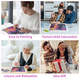 HEIBAGO Halloween Witch Diamond Art Kits for Adults, 5D Full Drill Round Black Cat Painting Gems with Magic Witch Diamond Painting, Diamond Dots Perfect for Home Wall Decor 12x16inch HEIBAGO