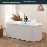 FerdY Nami 67" Acrylic Freestanding Bathtub, V Shape Freestanding Soaking Acrylic Bathtub, Modern White, cUPC Certified, Chrome Drain and Classic FerdY