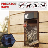 RUN-CHICKEN Door (Brown) Automatic Chicken Coop Door, Programmable with App, Battery Operated, Evening and Morning Delay, Aluminum Door, Electric Chicken Run Door, Model T50 RUN-CHICKEN