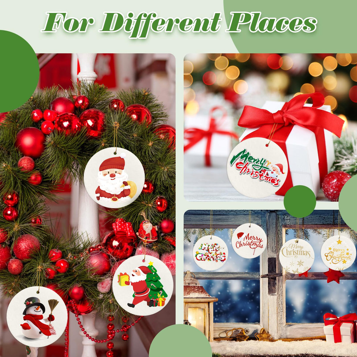 ZOCONE 60 Pcs Sublimation Ornament Blanks,Sublimation Christmas Ornament Blanks,DIY Christmas Ornaments for Christmas Decoration ZOCONE