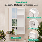 TokeShimi 20x26 Medicine Cabinet Mirror with Storage Tempered, Aluminum Surface Mount or Recessed Medicine Cabinet White with Adjustable Shelves for Bathroom Vanity Modern Farmhouse TokeShimi