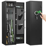 4-5 Biometric Rifle Gun Safe, Large Gun Safes for Home Rifle and Pistols with Backlit Keypad, Quick Access Fingerprint Gun Cabinet with Removable Shelf and Silent Mode kavey