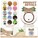 Geetery 17 Pieces Christmas Interchangeable Season Sign DIY Holiday Icons Decor with Wooden Easel Round Home Decorative with 15 Seasonal Icons Holiday Sign Set for Tabletop Fireplace Porch Decoration Geetery