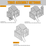 Harper & Bright Designs Kids Loft Bed with Slide and Tent, Twin Size House Loft Bed with Tower and Ladder, Wood Loft Bed Twin Playhouse Bed Frame for Boys Girls Teens, Pink Harper & Bright Designs