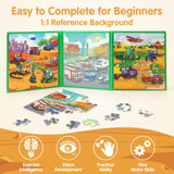 SYNARRY Vehicle Theme Magnetic Puzzles for Toddlers 3-5, 36 Pieces Travel Puzzles for Kids Ages 4-8, Car Airplane Road Trip Activities Magnet Games Toys for 3 4 5 6 Year Old Children Boys Girls Gifts SYNARRY