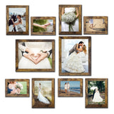 Picture Frame Set 10 pack, Farmhouse Photo Frames, Gallery Wall Frame Collage, with Two 8x10, Four 5x7, Four 4x6 Photo Frame set, in 3 Different Finishes Picture Frames For Wall or Desk,Rustic Brown xnlkros