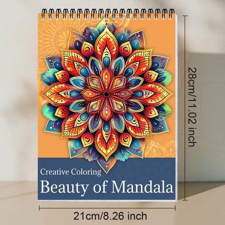 CKMOREL Spiral Bound Adult Coloring Book, Mandala Coloring Book for Adults, Thick Paper, 24 Pages, Single-Sided, Mindfulness Gift for Women CKMOREL