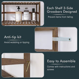 HITNET Bookcase, Bamboo Bookshelf, 6-Tier Adjustable Tall Open Book Shelf, Free Standing Storage Shelves Organizer, Flower Plant Display Stand, Walnut HITNET