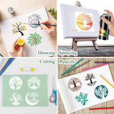 Small Stencils for Painting on Wood Reusable, 3 Inch Reusable Stencil for Craft Ornament Paint Template Stencils for Wall Card Rock Wood Signs Coasters Canvas Home Decor(Tree) Hosomono