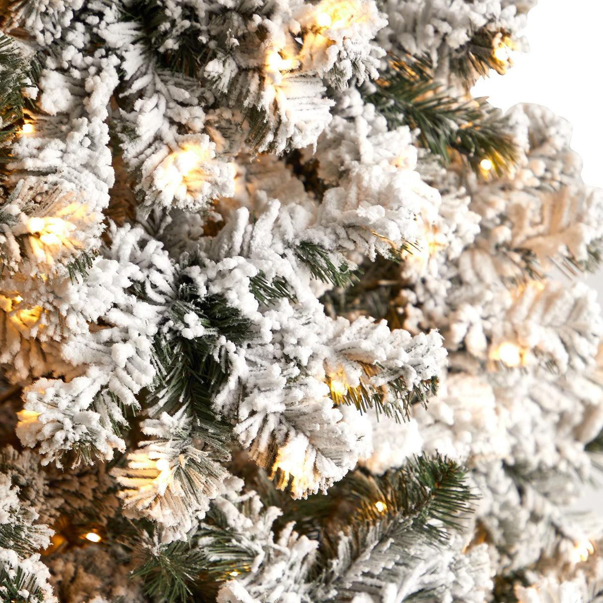 Nearly Natural 10ft. Flocked West Virginia Fir Artificial Christmas Tree with 800 Clear LED Lights and 1680 Tips Nearly Natural