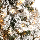 Nearly Natural 10ft. Flocked West Virginia Fir Artificial Christmas Tree with 800 Clear LED Lights and 1680 Tips Nearly Natural