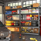SFTORMAS 87" H Garage Shelving Heavy Duty Storage Shelves Adjustable 5 Tier Metal Shelves for Garage Warehouse Basement Industrial Utility Racks,Black SFTORMAS