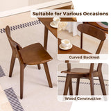 DELAVIN Soild Wood Dining Chairs Set of 6, Mid Century Oak Wood Kitchen Chairs, Vintage Dining Room Chairs Set Suitable for Kitchen, Stackable Dining Chairs, Walnut DELAVIN